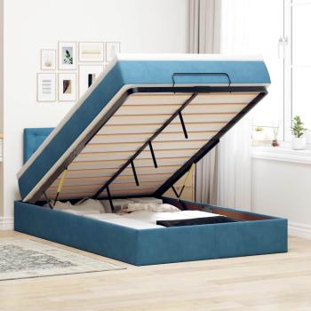 ARDEBO.de - Ottoman-Bett mit Matratze Dunkelblau 120x190 cm Samt