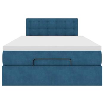 Ottoman-Bett mit Matratze Dunkelblau 120x190 cm Samt