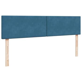 Ottoman-Bett mit Matratzen Dunkelblau 160x200 cm Samt
