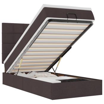 Ottoman-Bett mit Matratze Dunkelbraun 100x200 cm Stoff