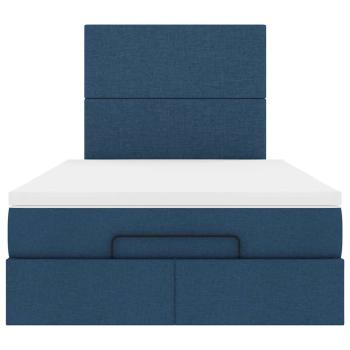 Ottoman-Bett mit Matratze Blau 120x190 cm Stoff