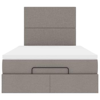 Ottoman-Bett mit Matratze Taupe 120x200 cm Stoff