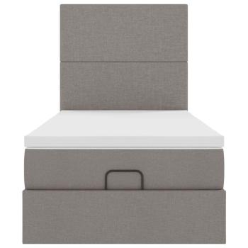 Ottoman-Bett mit Matratze Taupe 100x200 cm Stoff