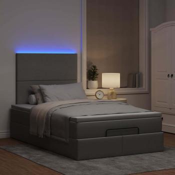 ARDEBO.de - Ottoman-Bett mit Matratze Hellgrau 120x200 cm Stoff