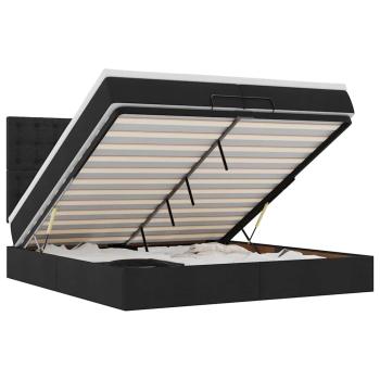 Ottoman-Bett mit Matratzen Schwarz 200x200 cm Stoff