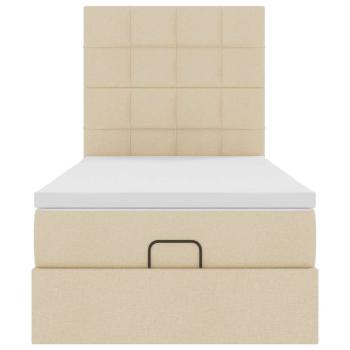 Ottoman-Bett mit Matratze Creme 100x200 cm Stoff