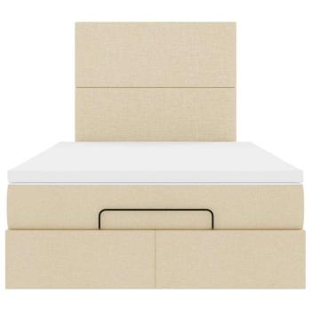 Ottoman-Bett mit Matratze Creme 120x190 cm Stoff