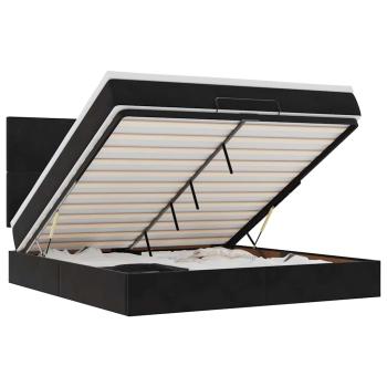 Ottoman-Bett mit Matratzen Schwarz 180x200 cm Samt