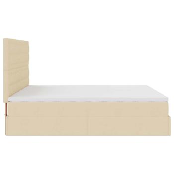 Ottoman-Bett mit Matratzen Creme 180x200 cm Stoff