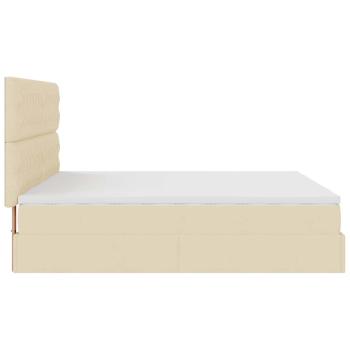 Ottoman-Bett mit Matratzen Creme 200x200 cm Stoff