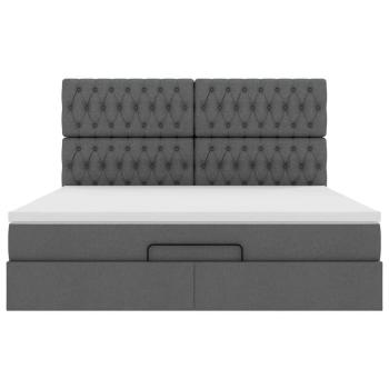 Ottoman-Bett mit Matratze Dunkelgrau 160x200 cm Stoff