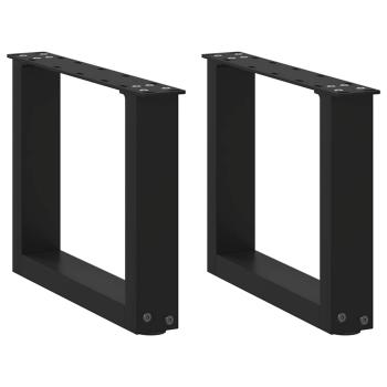 ARDEBO.de - Couchtischbeine U-Form 2 Stk. Schwarz 40x(30-31) cm Stahl