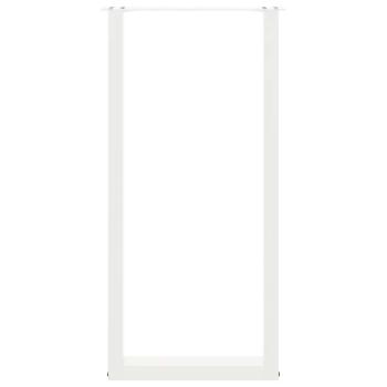 Bartischbeine U-Form 2 Stk. Weiß 40x(100-101) cm Stahl