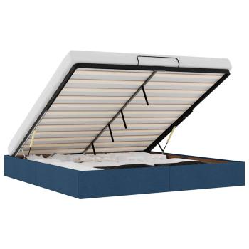 Ottoman-Bett ohne Matratze Blau 160x200 cm Stoff