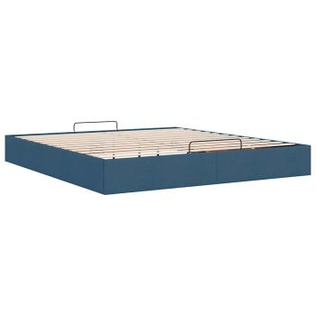Ottoman-Bett ohne Matratze Blau 160x200 cm Stoff