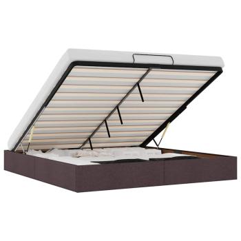 Ottoman-Bett ohne Matratze Dunkelbraun 200x200 cm Stoff