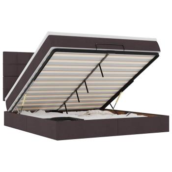 Ottoman-Bett mit Matratze Dunkelbraun 180x200 cm Stoff