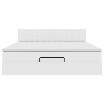 Ottoman-Bett mit Matratze Weiß 180x200 cm Kunstleder