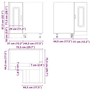 Küchen-Eckunterschrank Kalmar Sonoma-Eiche Holzwerkstoff