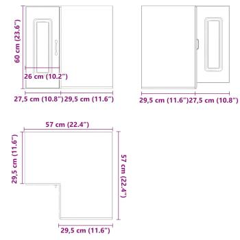 Küchen-Eckhängeschrank Kalmar Betongrau Holzwerkstoff