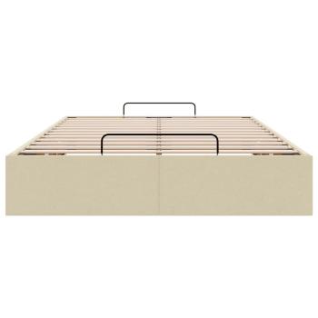 Ottoman-Bett ohne Matratze Creme 120x200 cm Stoff