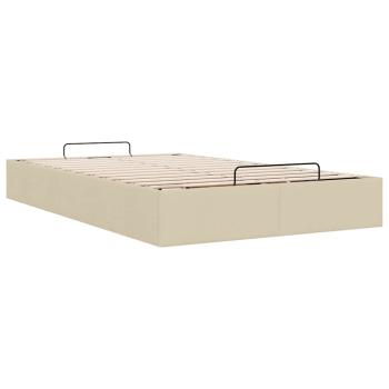Ottoman-Bett ohne Matratze Creme 120x200 cm Stoff