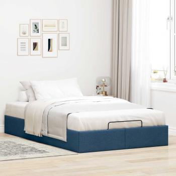 Ottoman-Bett ohne Matratze Blau 120x190 cm Stoff