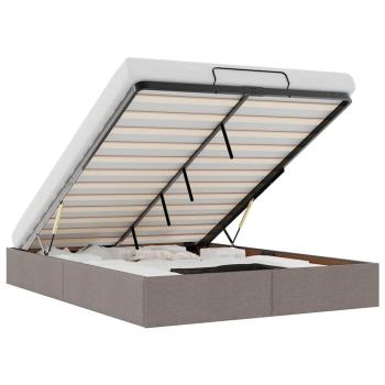 Ottoman-Bett ohne Matratze Taupe 140x200 cm Stoff