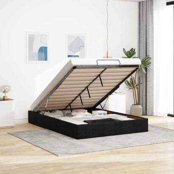 ARDEBO.de - Ottoman-Bett ohne Matratze Schwarz 140x200 cm Stoff