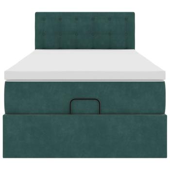 Ottoman-Bett mit Matratze Dunkelgrün 80x200 cm Samt