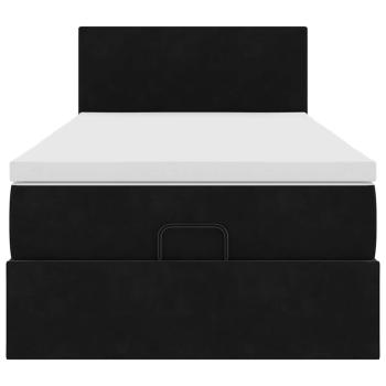 Ottoman-Bett mit Matratze Schwarz 100x200 cm Samt