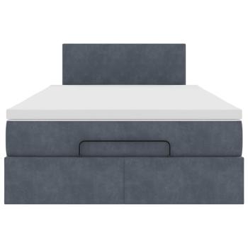 Ottoman-Bett mit Matratze Dunkelgrau 120x190 cm Samt