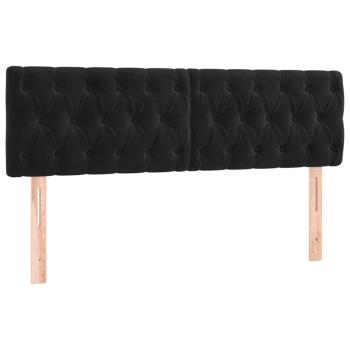 Ottoman-Bett mit Matratzen Schwarz 160x200 cm Samt