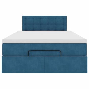 Ottoman-Bett mit Matratze Dunkelblau 120x200 cm Samt