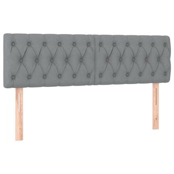 Ottoman-Bett mit Matratzen Hellgrau 160x200 cm Stoff