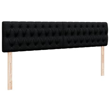 Ottoman-Bett mit Matratzen Schwarz 180x200 cm Stoff