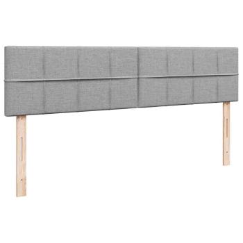 Ottoman-Bett mit Matratzen Hellgrau 160x200 cm Stoff