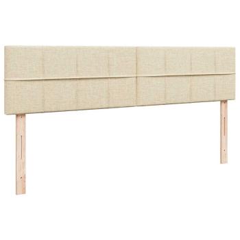 Ottoman-Bett mit Matratzen Creme 180x200 cm Stoff