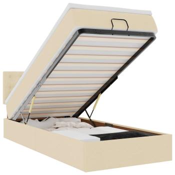 Ottoman-Bett mit Matratze Creme 90x190 cm Stoff