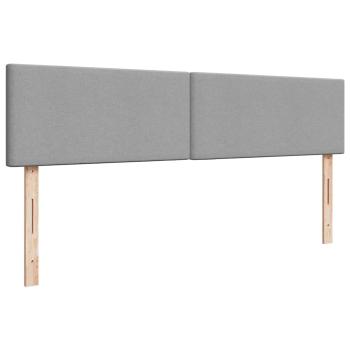 Ottoman-Bett mit Matratzen Hellgrau 180x200 cm Stoff