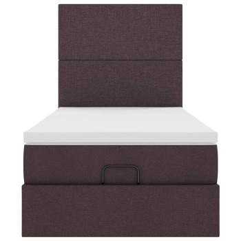 Ottoman-Bett mit Matratze Dunkelbraun 100x200 cm Stoff