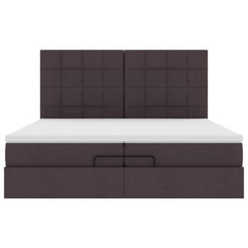 Ottoman-Bett mit Matratzen Dunkelbraun 200x200 cm Stoff