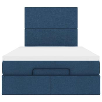 Ottoman-Bett mit Matratze Blau 120x200 cm Stoff