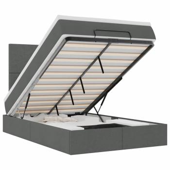 Ottoman-Bett mit Matratze Dunkelgrau 120x190 cm Stoff