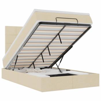 Ottoman-Bett mit Matratze Creme 120x200 cm Stoff