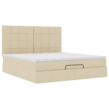 Ottoman-Bett mit Matratze Creme 180x200 cm Stoff