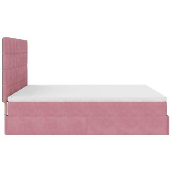 ARDEBO.de - Ottoman-Bett mit Matratzen Rosa 200x200 cm Samt