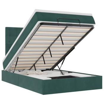 Ottoman-Bett mit Matratzen Dunkelgrün 120x190 cm Samt