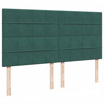 Ottoman-Bett mit Matratzen Dunkelgrün 200x200 cm Samt