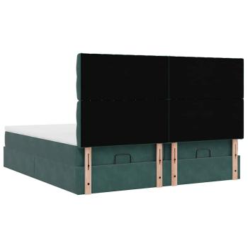 ARDEBO.de - Ottoman-Bett mit Matratzen Dunkelgrün 180x200 cm Samt
